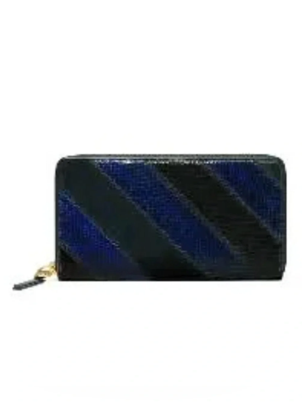 Tory Burch Gemini Link Blue Black Snakeskin Wallet